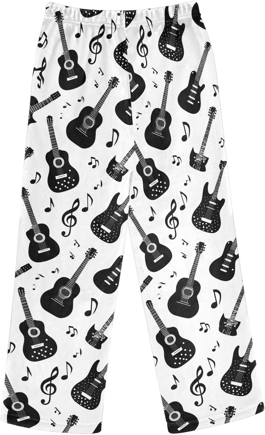 visesunny Black Guitar Music Notes Boys Pants for Kids Fleece Bottoms Long Jogger Pants Trousers with Pockets Size 6-14Y
