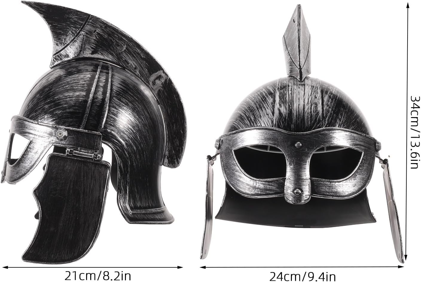 PRETYZOOM Silver Warrior Helmet Cosplay Headgear for Themed Parties and Theater, Lightweight Plastic Knight Costume Accessory with Authentic Historical Design and Robust Appearance