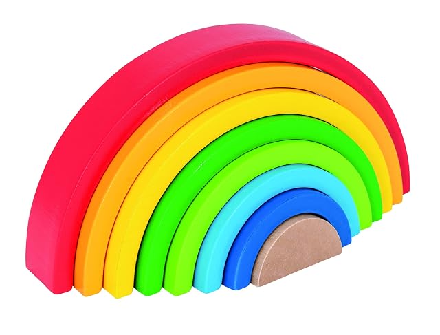 Foto 3 de 8 de Eichhorn - Arco Iris, clasificación y apilamiento Juguetes en Colores Coloridos, 8 Piezas, 17,5 cm de Largo…