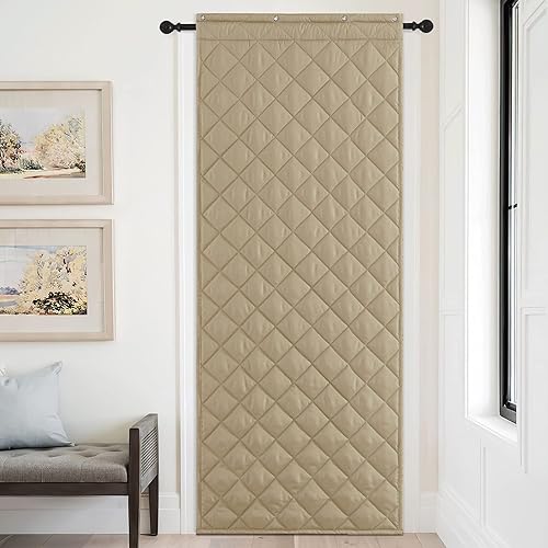 Miniatura 46 de NICETOWN Cortina de puerta con aislamiento térmico para interiores y exteriores, bloqueador de corrientes de aire de 26 x 78 pulgadas de grosor
