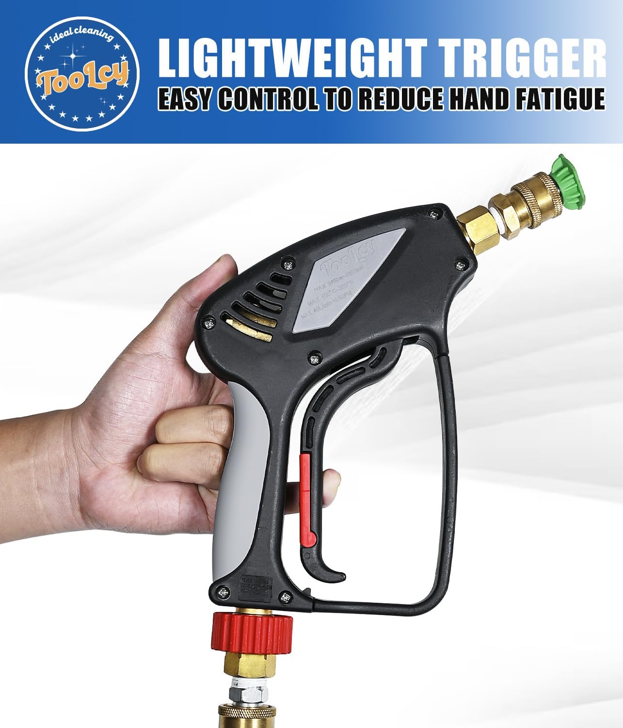 TOOLCY Pressure Washer Hose and Gun Kit, 30ft Kink Resistant Power Washer Hose and Gun with 5 Nozzle, 3/8" Swivel Quick Connector & M22-14mm Plug, Compatible with Simpson, Craftsman, Ryobi