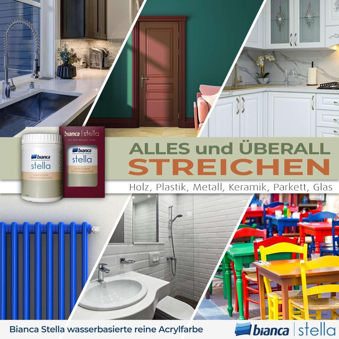Bianca Stella Heizkörperlack Hitzebeständig Heizungslack, Wasserbasierte, Gold, Glänzend, Kratzfest & Hochdeckend, 250ml