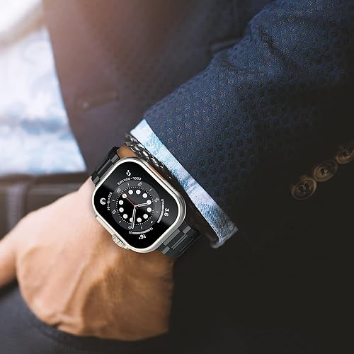 Miniatura 6 de Correa de reloj de acero inoxidable compatible con correas de Apple Watch de 1.929 in 1.772 in 1.732 in 1.654 in 1.575 in 1.614 in 1.496 in, correa