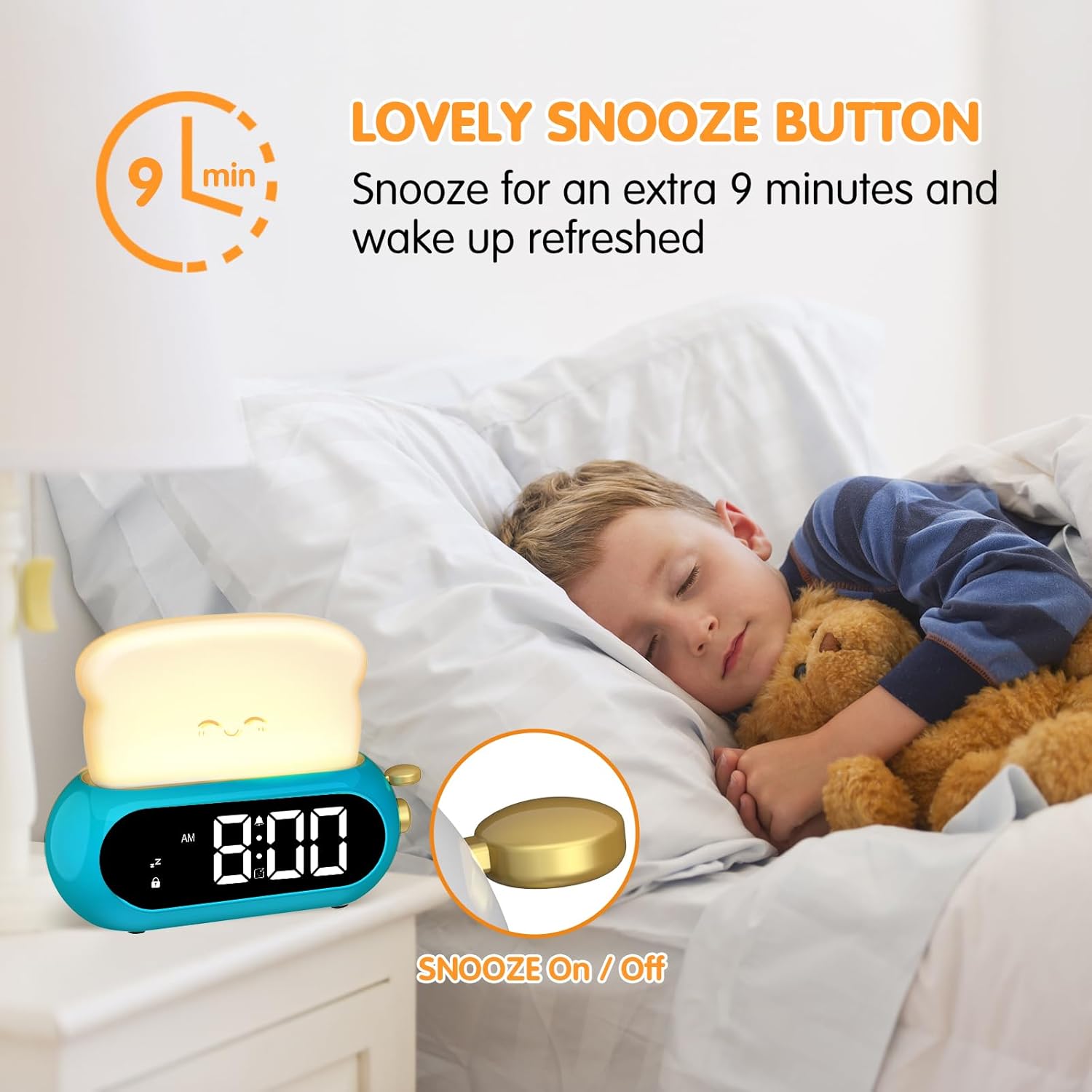 Netzu K028B Digital Alarm Clock with snooze button highlighted