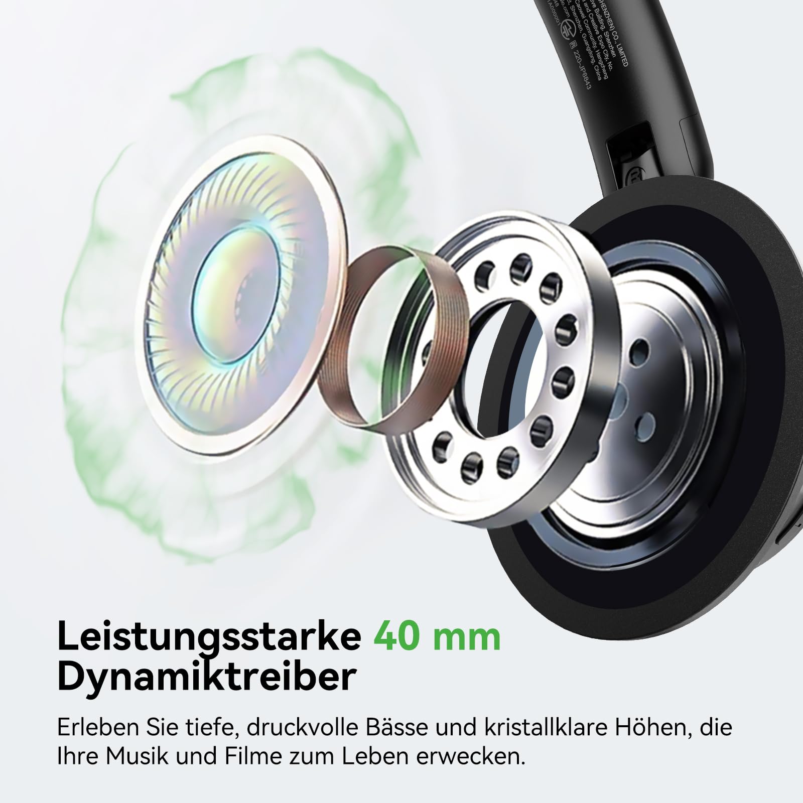 OneOdio Focus A1 Pro On Ear Kopfhörer Bluetooth, Hybrid Aktive Noise Cancelling, 70 Stunden Akku mit Schnellladen, Bluetooth 6.0, Transparenzmodus, Duale Verbindung, Klare ENC Anrufe, Faltbar tragbar