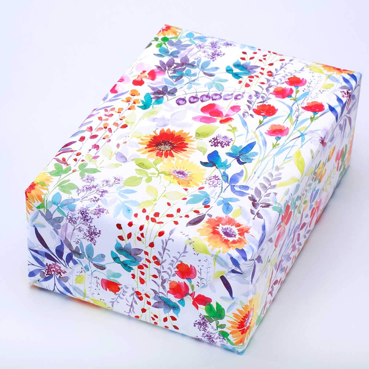 FSC große Rolle Geschenkpapier Flowers 50 cm x 200 m | 90 g/m² Secare Rolle | HUTNER