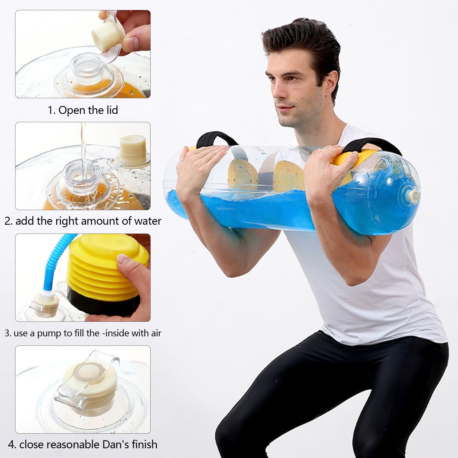 Aqua Bag, Power Bag 20kg Allenamento Sand Bag Fitness Water Bag Sacca D'acqua Riempibile per Cardio Borsa per Acqua da Allenamento per Fitness Casa Palestra Yoga