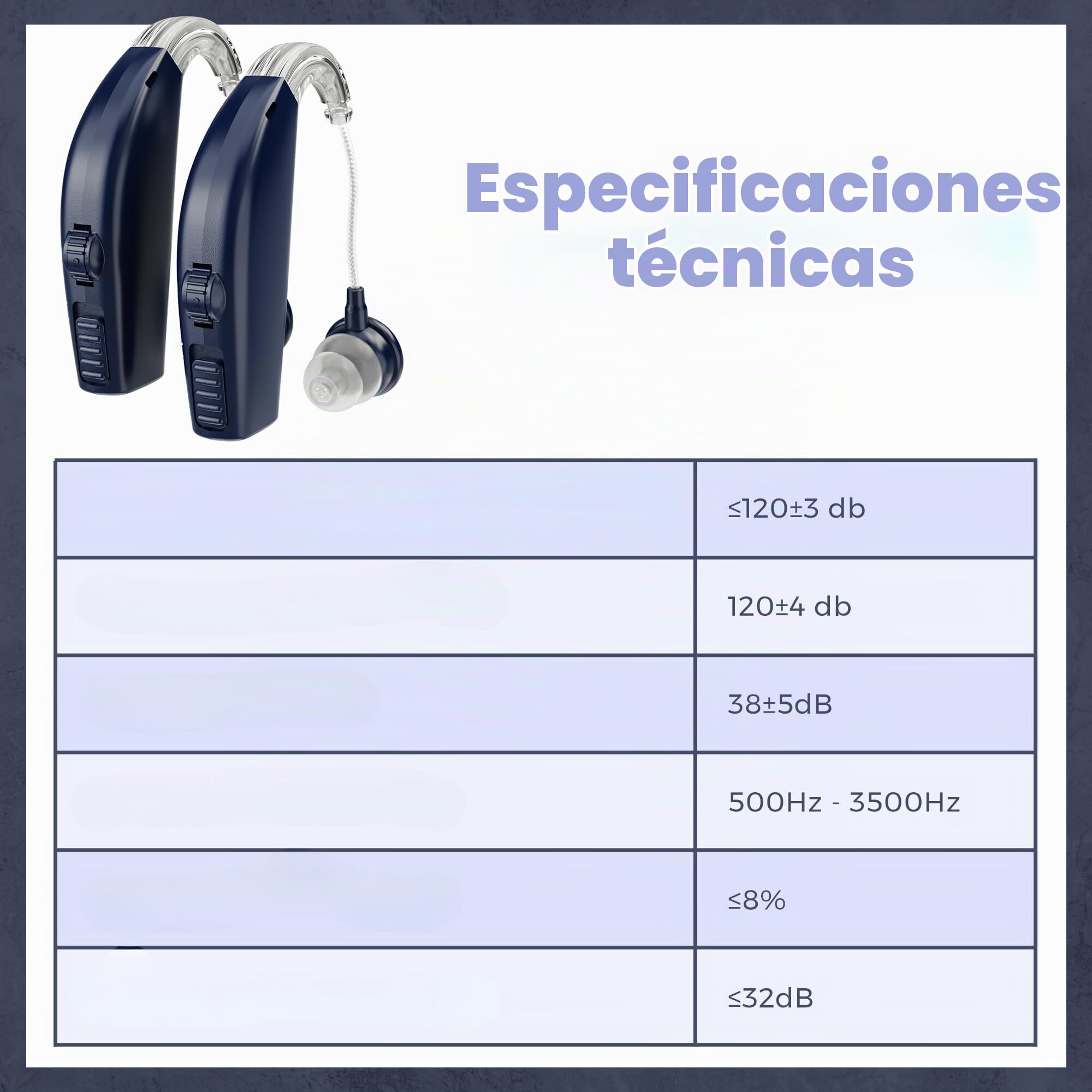 MEDca Par de 2 con batería que dura todo el día, azul