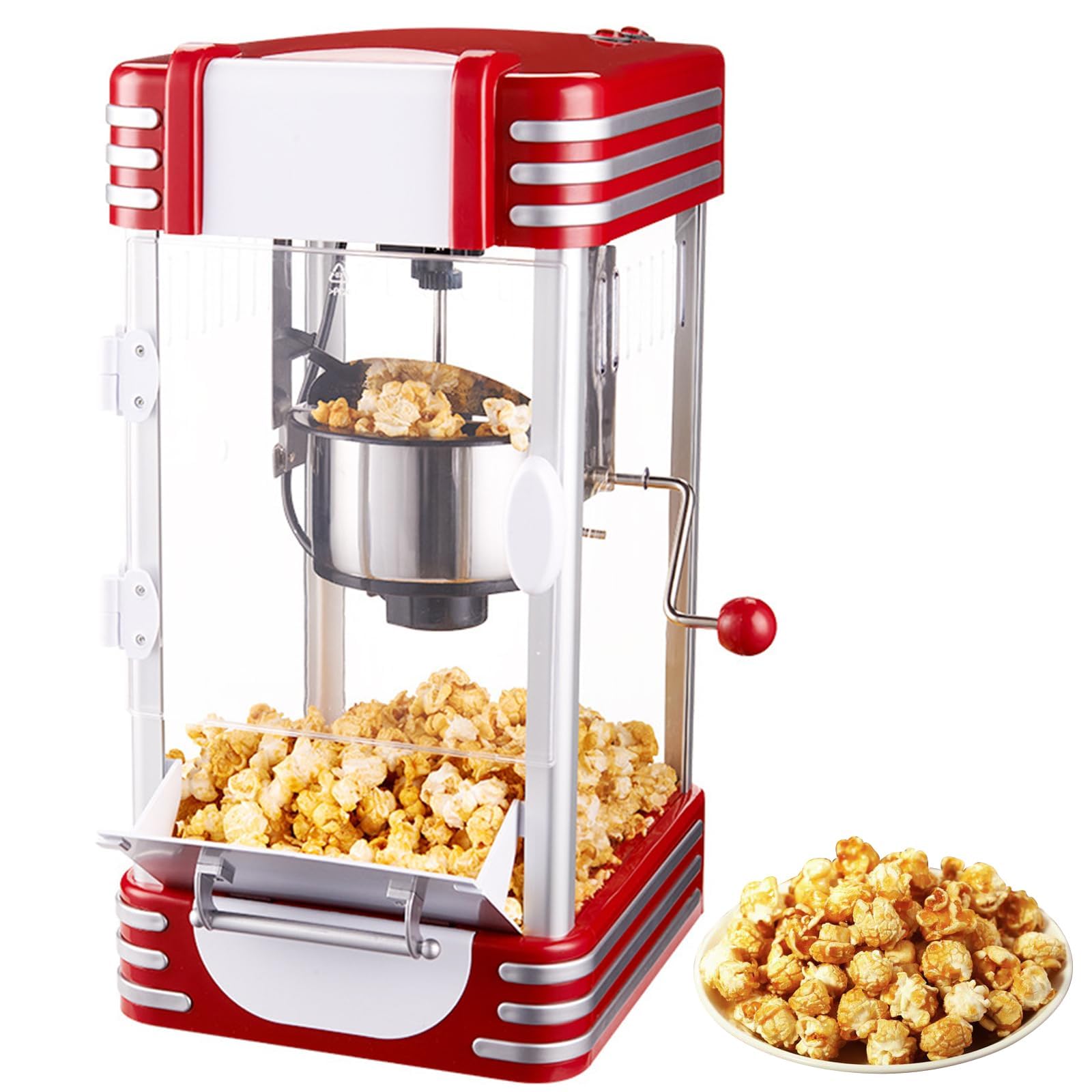 Home Essentials, Macchina per Popcorn elettrica da 3,7 l | Macchina per Popcorn ad Aria Calda Senza Olio con Ciotola Rimovibile | Controllo a 2 pulsan