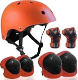 Adjustable Helmet for Ages 5-16 Kids Toddler Boys Girls Youth&comma;Protective Gear with Elbow Knee Wrist Pads for Multi-Sports Skateboarding Bike Riding Scooter Inline skatings Longboard Roller Skate