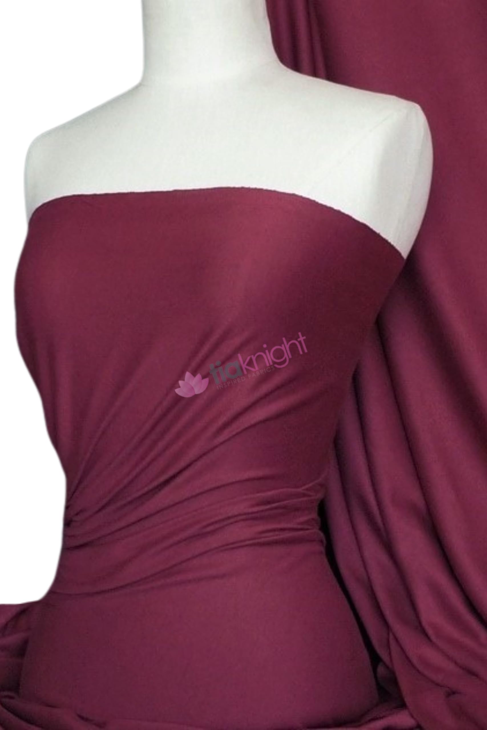 100% Cotton Single Jersey Fabric | Soft Stretch T-Shirt Material | Over 50 Colours | Oeko-Tex Certified | Same Day Dispatch | by Tia Knight (Berry)