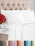 CGK Linens Queen 6 Piece Sheet Set - Cooling Sheets for Hot Sleepers - Hotel Luxury Bedding Set with 8-16 Inch Deep Pockets - 1 Flat & 1 Fitted & 4 Pillowcases - Soft, Easy Care & Wrinkle Free - White