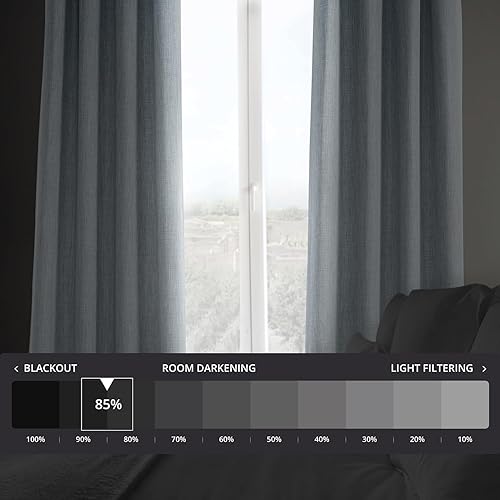 Miniatura 2 de HPD Half Price Drapes BOCH-LN1859-108-GR - Cortina de lino sintético con ojales para oscurecer ambientes (1 panel), 50 x 108pulgadas, color gris