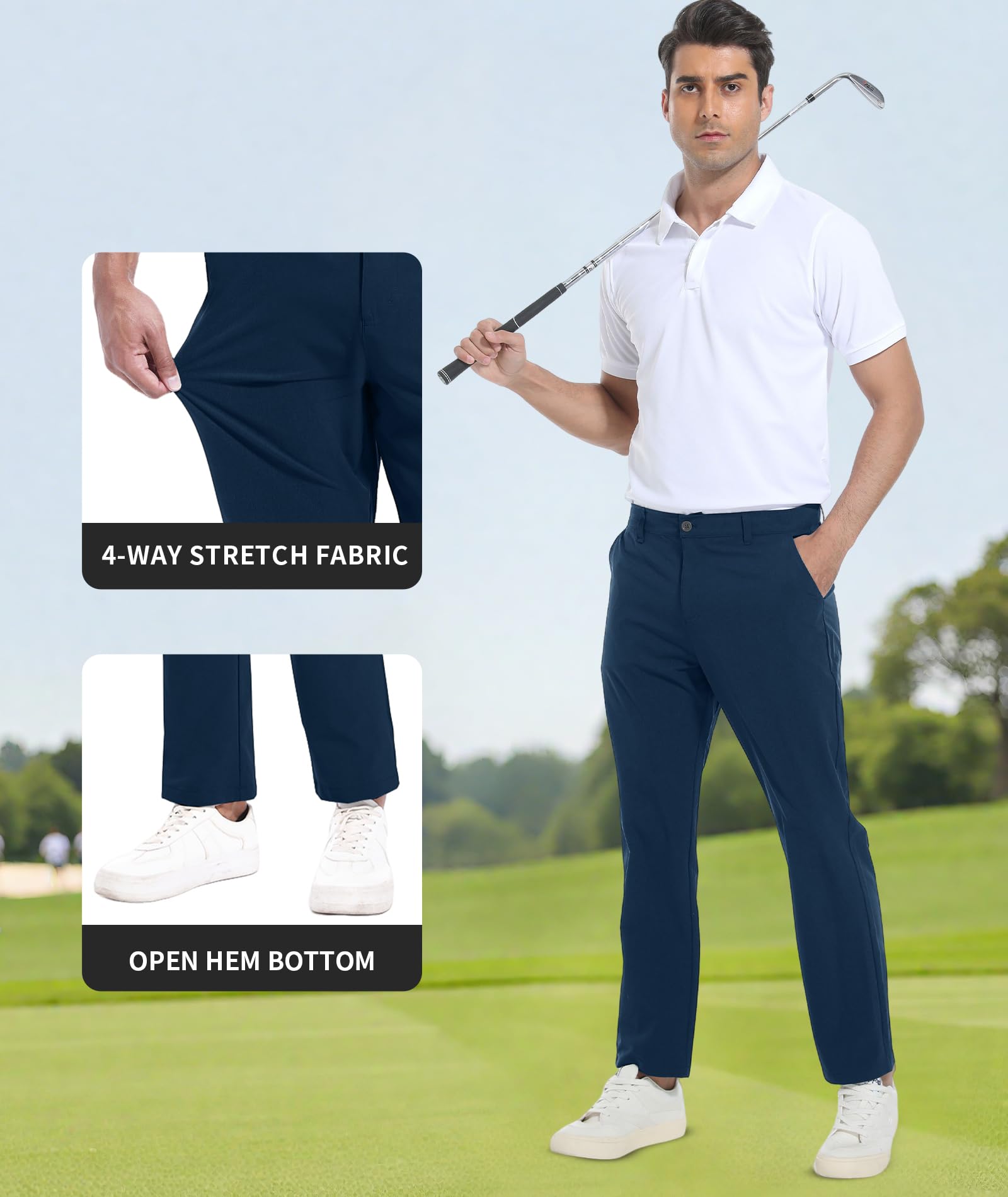 Boyzn Pantalon de golf pour homme avec 5 poches, léger, extensible, à séchage rapide, décontracté, pour voyage, travail