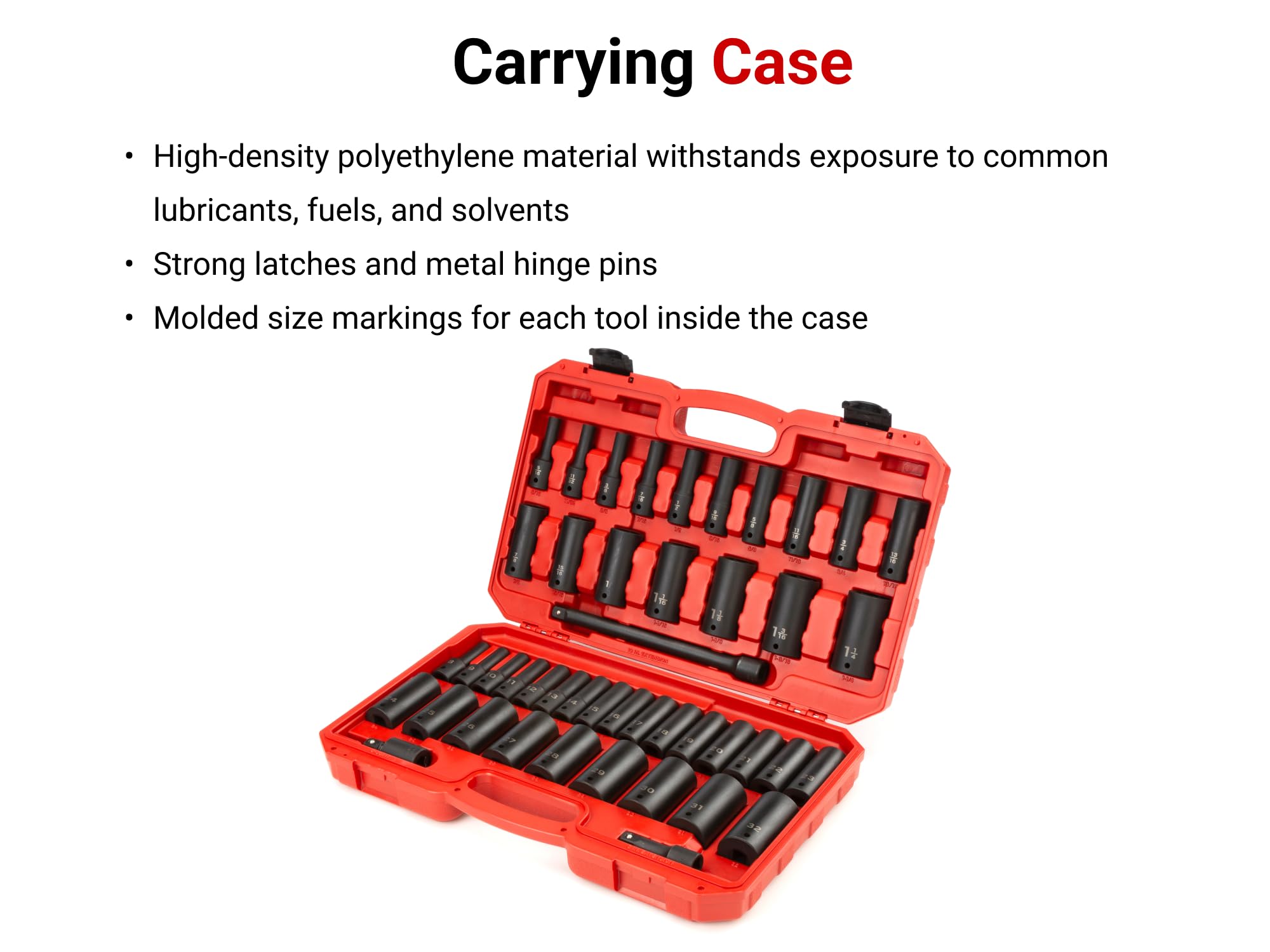 TEKTON 1/2 Inch Drive Impact Socket Set, 45-Piece | SID92404 | (5