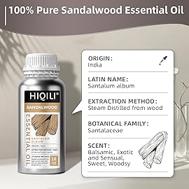 HIQILI Sandalwood Essential Oils, Long-Lasting Scent for Perfume, Diffuser, Soap Making & Candle- 16 Fl Oz