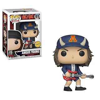 Funko POP Rocks Figurine en vinyle AC/DC Angus Young Chase - Les Beatles, Paul McCartney, John Lennon, RIngo Starr, George Harrison
