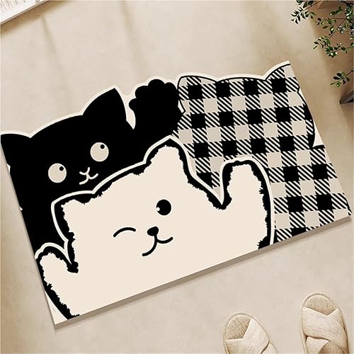 Miniatura 4 de Bathroom Bathroom Carpet Non-Slip Carpet Water-Absorbent Floor mat Household wear-Resistant Fast Water-Absorbing Bathroom Floor mat(Black C,45x70cm)