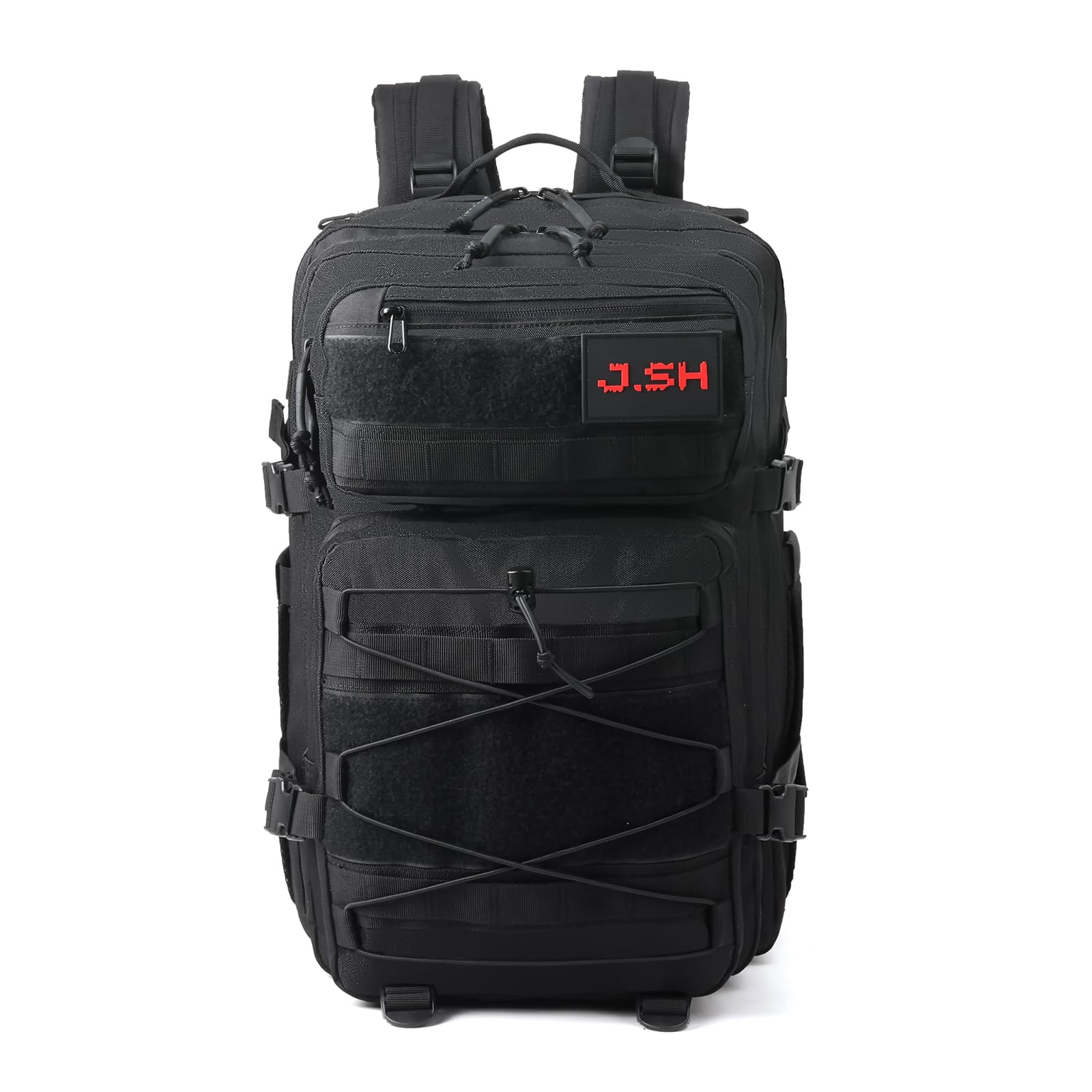 J.SH 25L/35L/45L Tactical Backpack Military Backpack Assault Bag Daypack Men and Women with Water Bottle Gym Bag - 25L Black