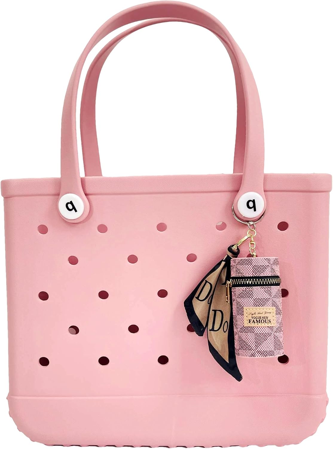 QTMY Coin Purse Change Purse Keychian Charms for Bogg Bag Accessories Rubber Beach Bag, Boho Purse Charms,109Pink