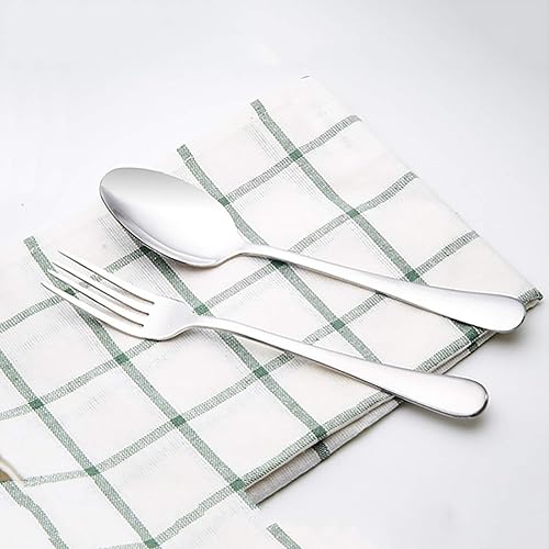 Vista 24 de VANRA Juego de cubiertos para niños de 3 piezas de acero inoxidable 18/10 para niños, juego de cubiertos plateados, cubiertos para niños