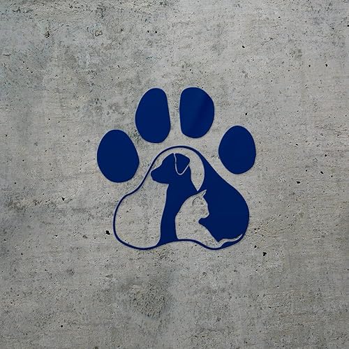 Miniatura 2 de Calcomanías transparentes de pata de perro y gato 2 (azul marino) Calcomanías de vinilo impermeables de alta calidad para teléfono portátil,