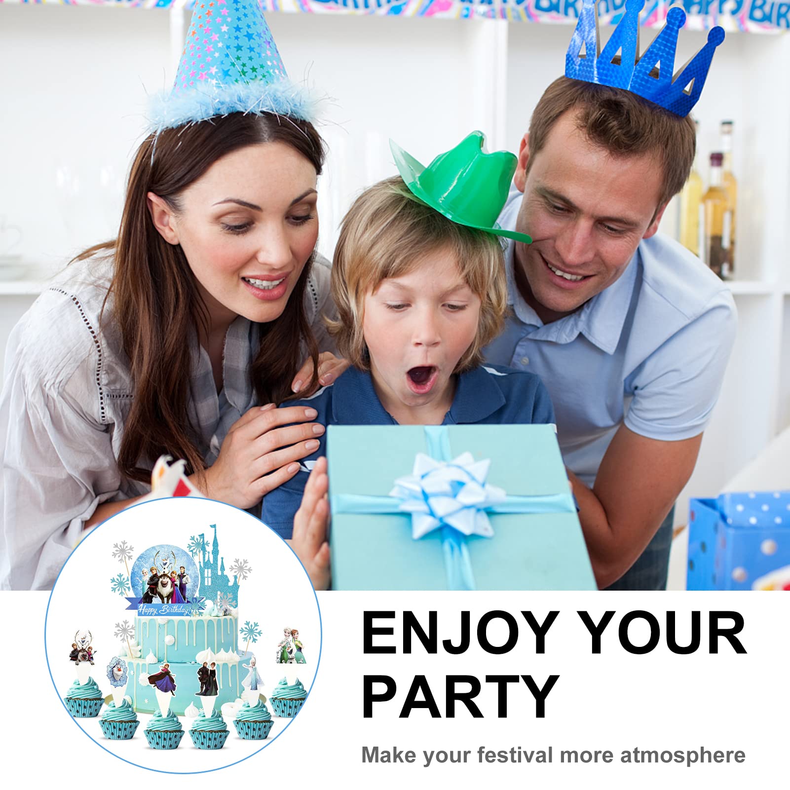 Schneeflocken & Eiskönigin Party-Banner – 2-teilig, Doppelseitig Bedruckt | Winter- & Weihnachtsdeko Für Geburtstag & Babyparty