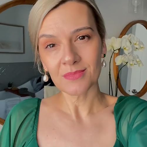 Vista 2 de Aretes de perlas para mujer, aretes de gota de perlas doradas, delicados aretes colgantes de plata para bodas, joyas de lazo como regalo de Navidad