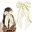 Women Big Bow Barrettes Girl\'s Satin Hairclips Long Ribbon Hair Pins Accessories For Party (Beige)