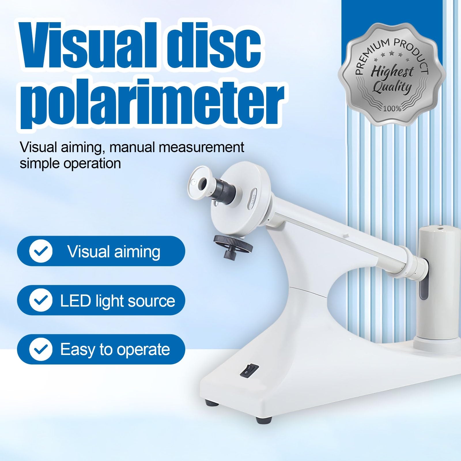 Instrumento polarimétrico Polarímetro científico Para Medición de Rotación Óptica, Análisis Óptico de Líquidos Y Prueba de Concentración de Soluciones