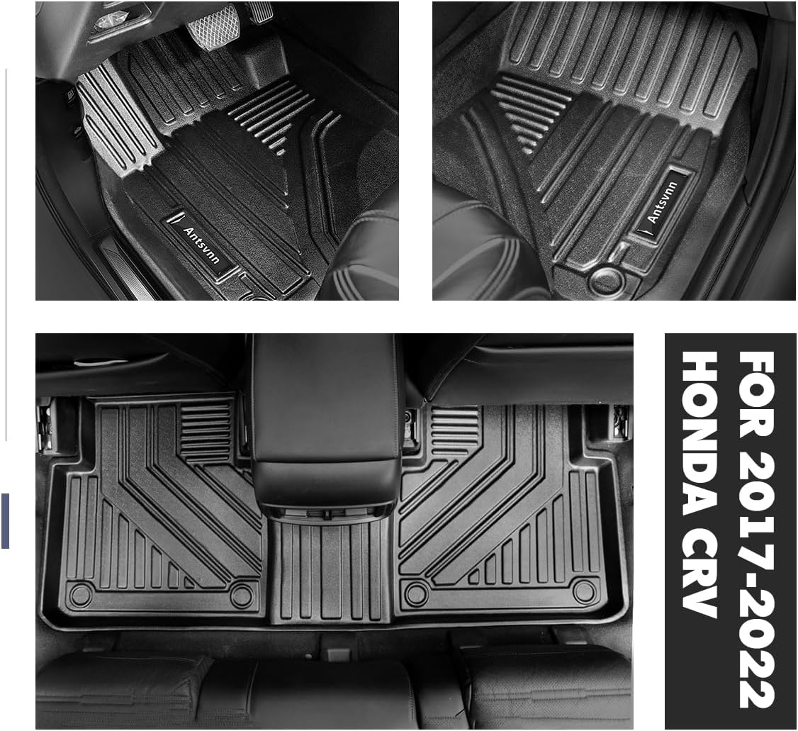 Fit for 2017-2022 Honda CRV Floor Mats 2 Row & Cargo Liner，All-Weather Rubber Rear Floor Cargo Trunk Mat Protector for Honda CRV 2022 2021 2020 2019 2018 2017 Accessories