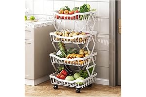 White Wire Frame Rolling Utility Cart