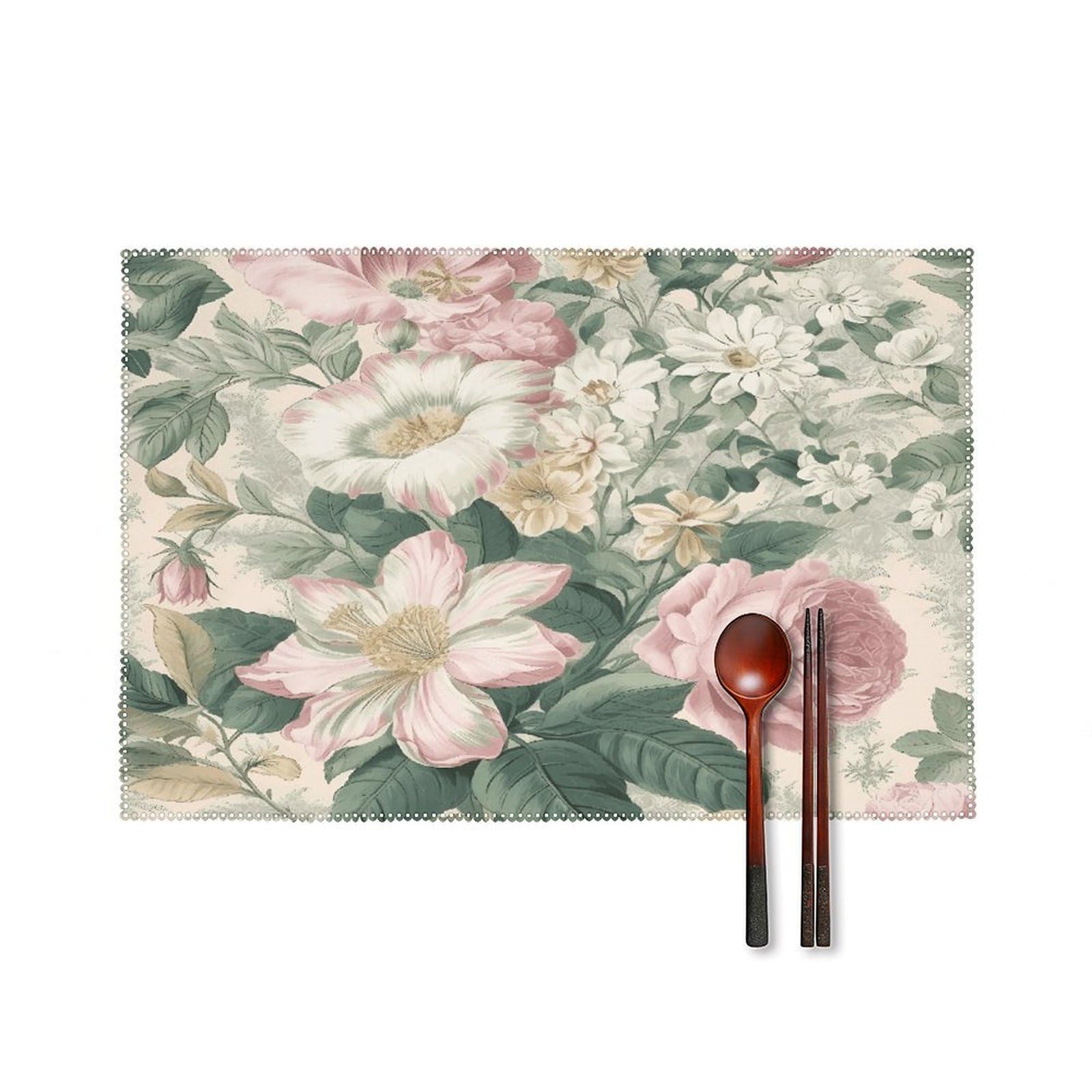Fodpand Style Peach And White Placemats Set Of 4 Place Mats Table Mats