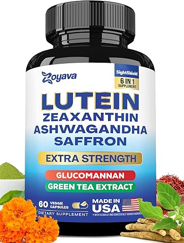 Suplementos de luteína y zeaxantina de 8000 mg de vitaminas oculares con azafrán para la salud ocular para adultos, infundidos con glucomanano,