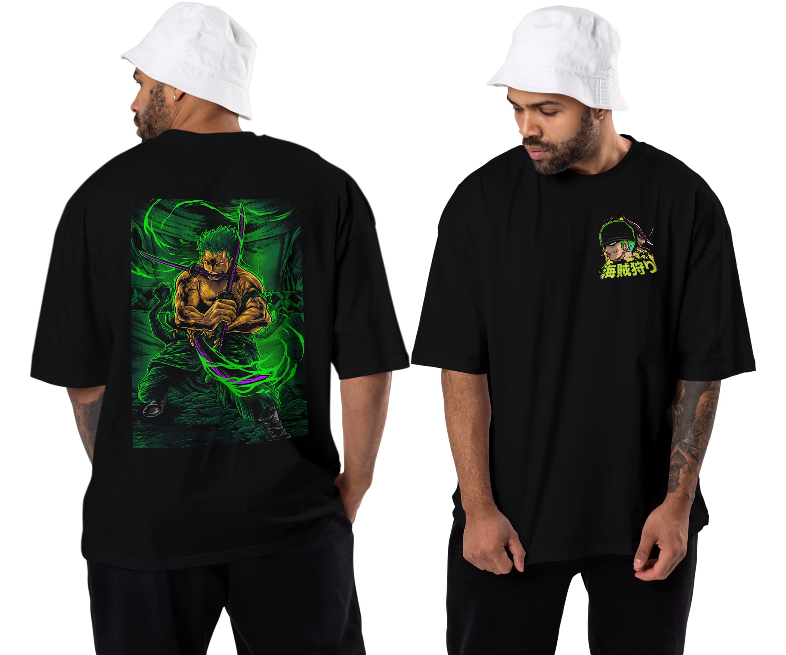 VEENSHI rorona Zoro Tshirt Onepiece Tshirt 100% Cotton Oversized Anime Tshirts