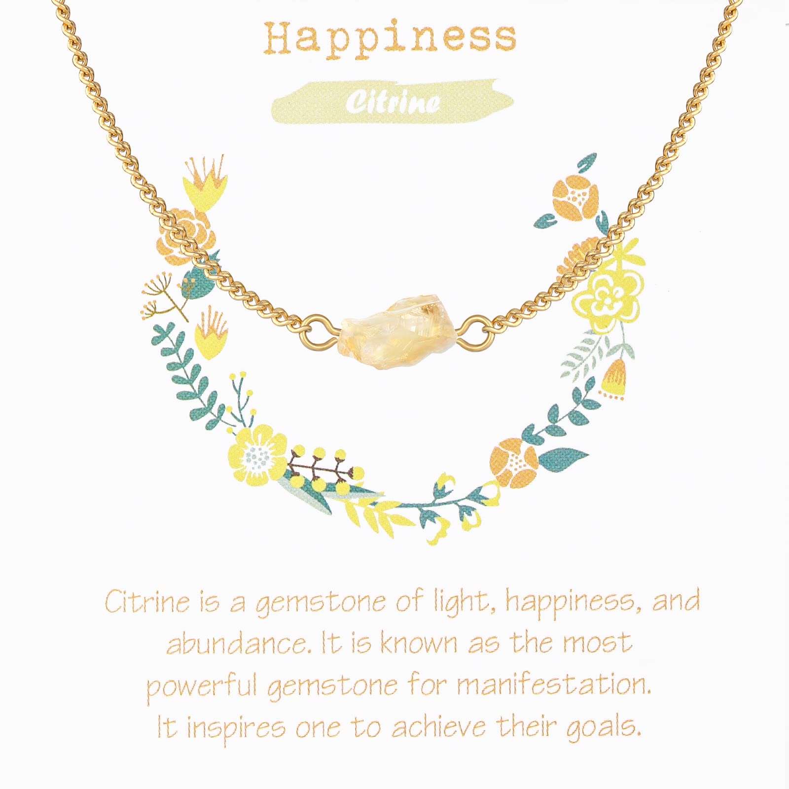 Raw Crystal Necklace for Women