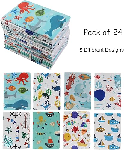 Miniatura 10 de 24 mini cuadernos, bloc de notas de bolsillo de 3.5 x 5 pulgadas, diario pequeño para escuela, oficina, hogar, suministros de regalo de viaje