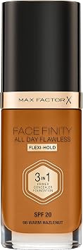 Max Factor Facefinity 3-in-1 All Day Flawless Liquid Foundation, SPF 20-98 Warm Hazelnut, 30 ml