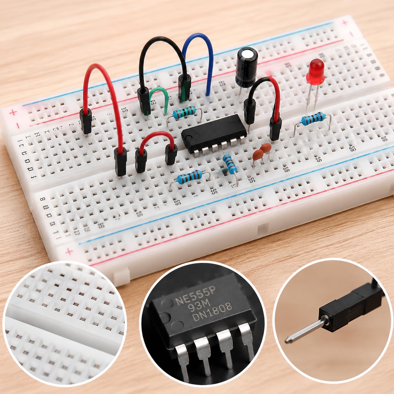 Pacchetto Addestramento Circuiti Elettronici con Circuito Integrato 555 per Costruzione Sperimentale Adatto per Principianti Appassionati E Progetti Scolastici di Tecnologia, style to 1