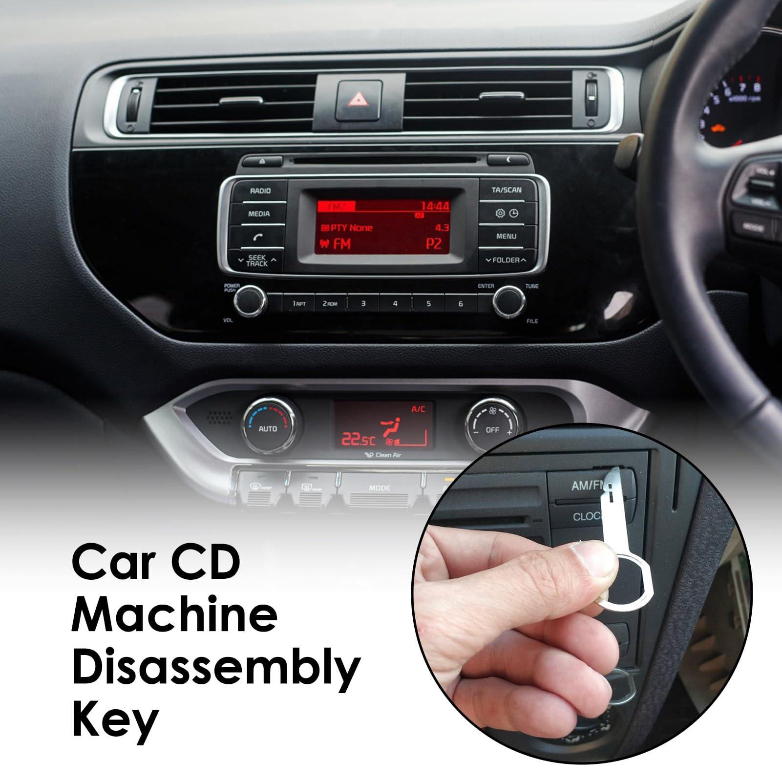QISF Auto Radio Removal Tool Key,4 STKS Auto Radio Release Keys Extractie Tool, RVS Pins Radio Adapter Demontage voor Audio CD-speler Radio Head Unit Navigatie