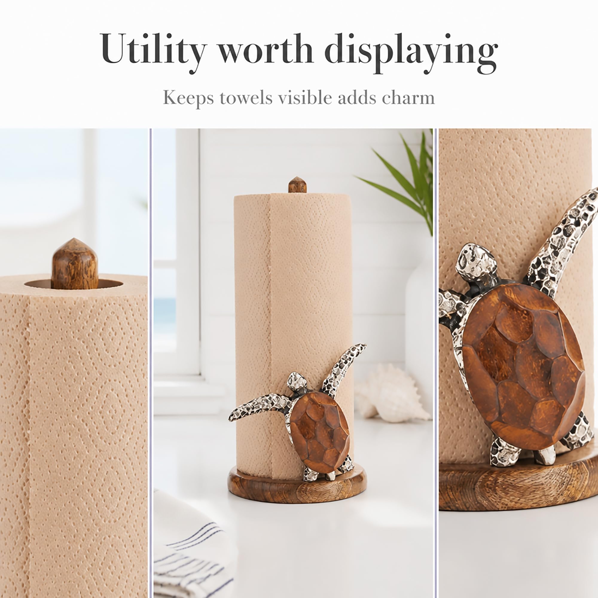 Mud Pie Uchwyt na ręcznik papierowy z żółwiem