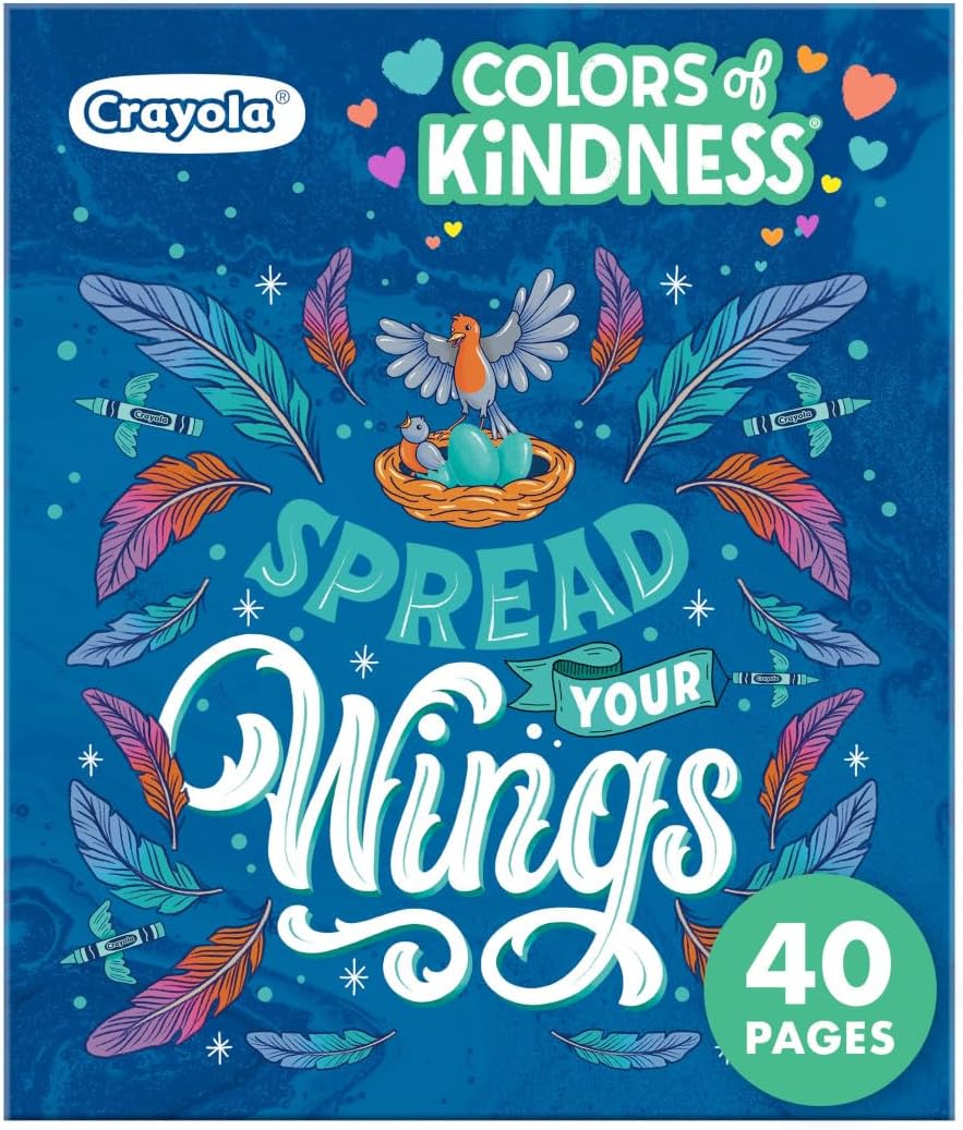Crayola Colors of Kindness Adult Coloring Book (40pgs), Adult Coloring Pages, Stress Relief Activity, Gift for Teens & Adults, 9+ image 2