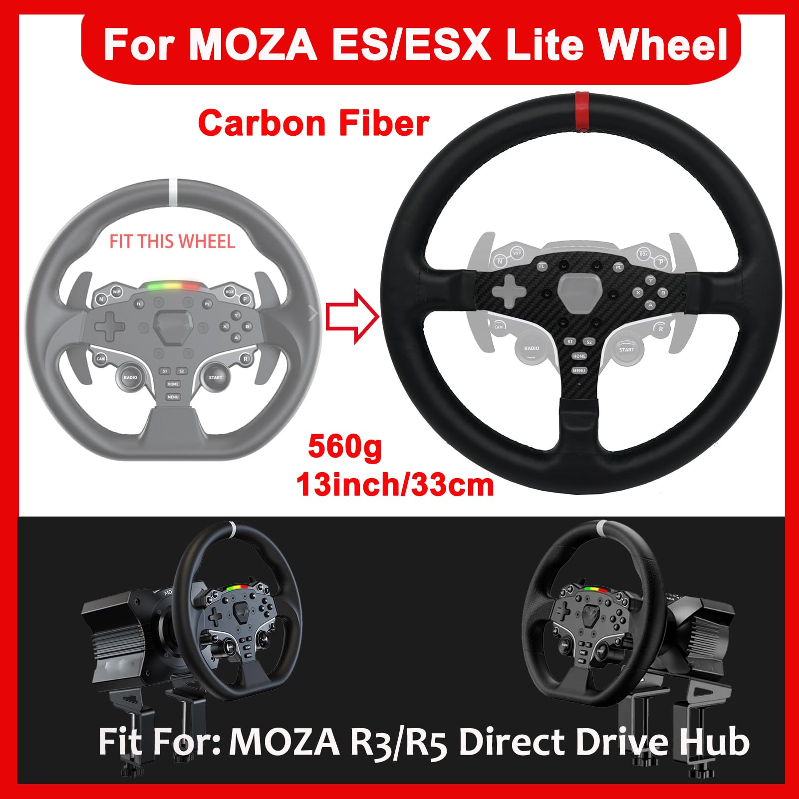 Amazon.co.jp: MOZA R5/R3/ES/ESXバンドルゲームレーシングホイール用 