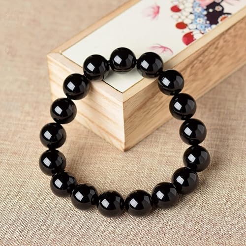 Miniatura 5 de Dczosily Pulsera de ónix natural para hombres y mujeres, hecha a mano, pulsera elástica con cuentas de ágata de cristal, joyería curativa
