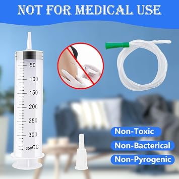 Plastic Syringe Set Large Capacity 350ml, Needle-Free Feeding Tube