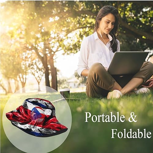 Miniatura 5 de Sombrero de pescador de Puerto Rico para el sol, sombrero de playa, divertido gorro de pescador, para exteriores, para hombres y mujeres, talla única