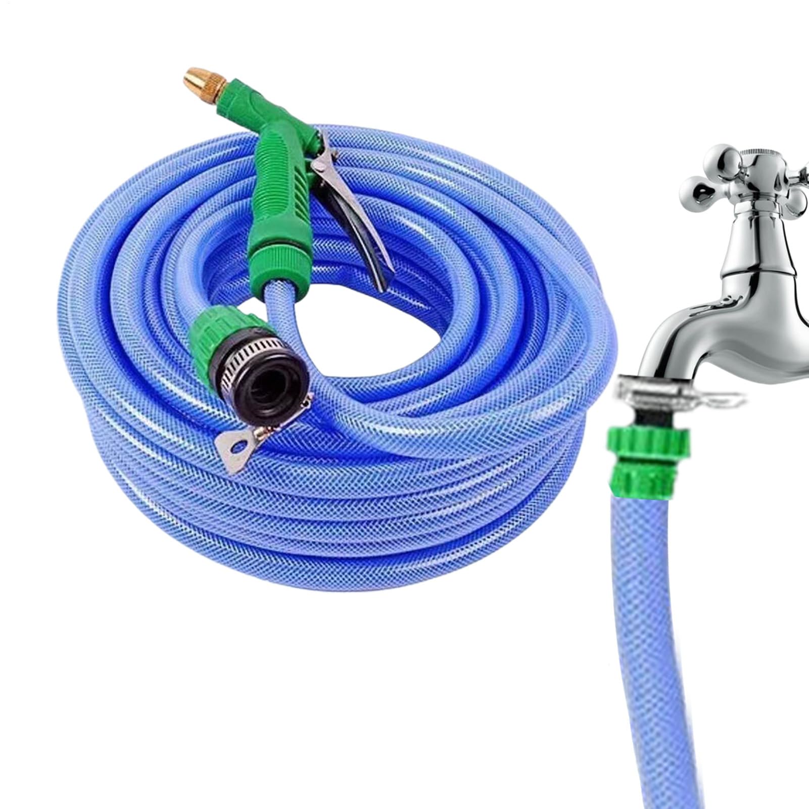 DzpKrka Flexible Garden Hose, 5/10/15m Garden Water Hose, Garden Water Pipe, Non-Kinking Watering Tube, Long Hose Outdoor, Compact Flower Watering Tube Supplies, Sturdy for Lawn
