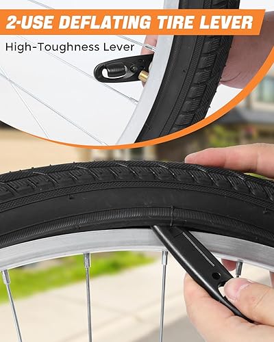 Miniatura 3 de Kit de reparación de neumáticos de bicicleta de 36 piezas, kit de parche de neumáticos de bicicleta premium, kit de reparación de neumáticos de