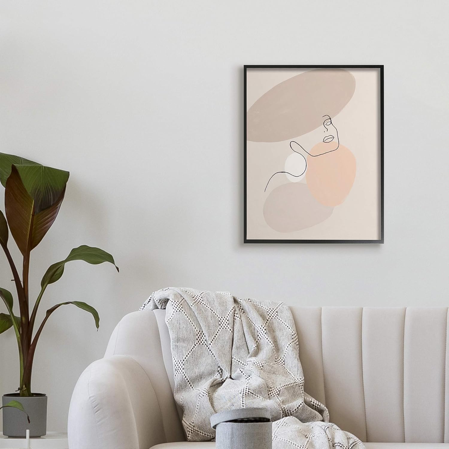 Stupell Industries Minimal Female Line Drawing Over Abstract Shapes