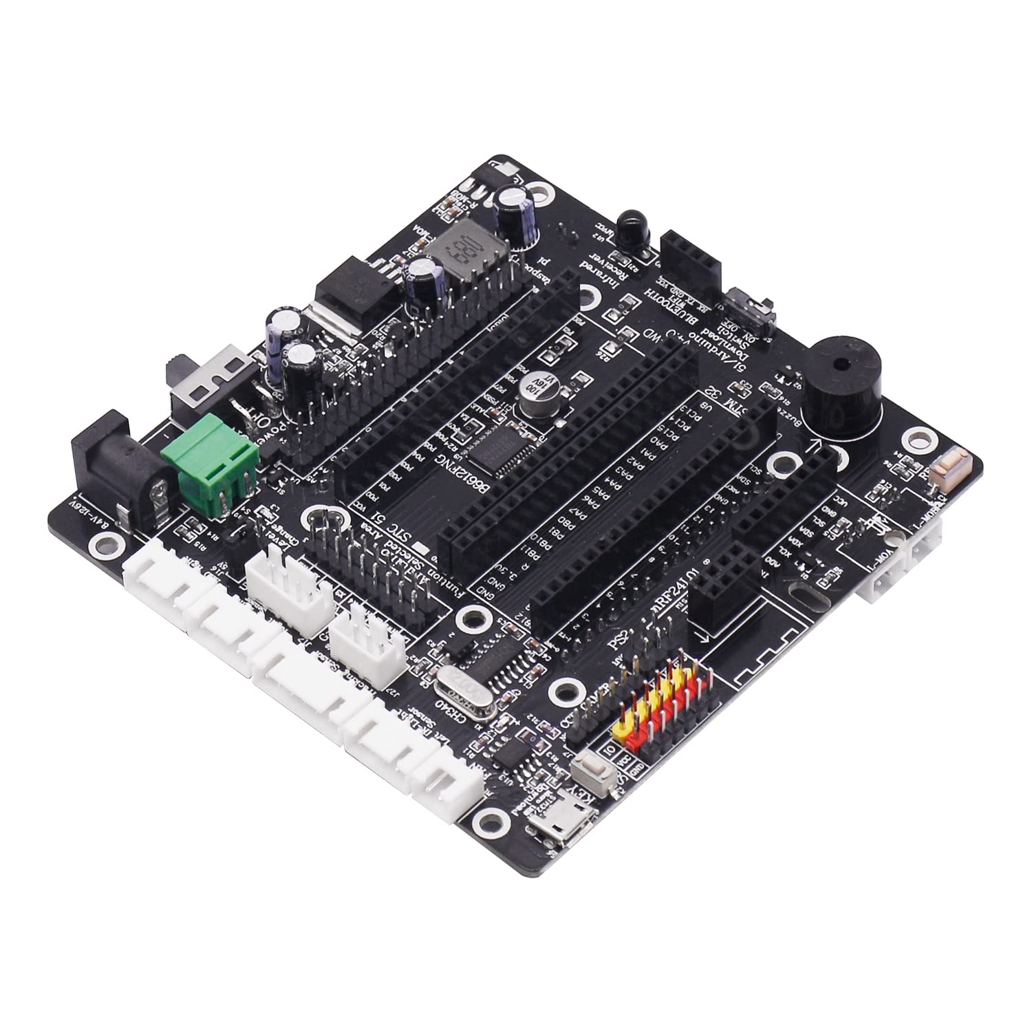 YahboomRobot Project Super Starter Expansion Board Development Board Sensor Module Driver Board Compatible with Arduino Raspberry Pi 51 MCU STM32 (Basic Expansion Board)